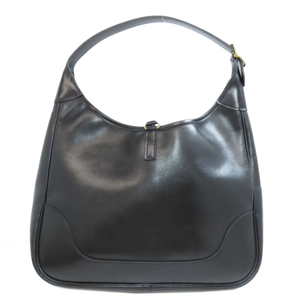 HERMES Shoulder Bag Calfskin black Trim 31 Gold Metal Women Used Authentic