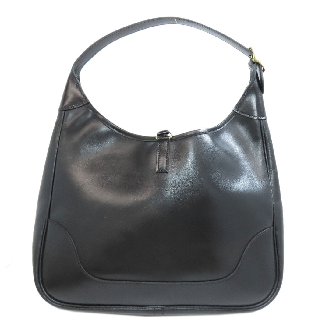 HERMES Shoulder Bag Calfskin black Trim 31 Gold Metal Women Used Authentic