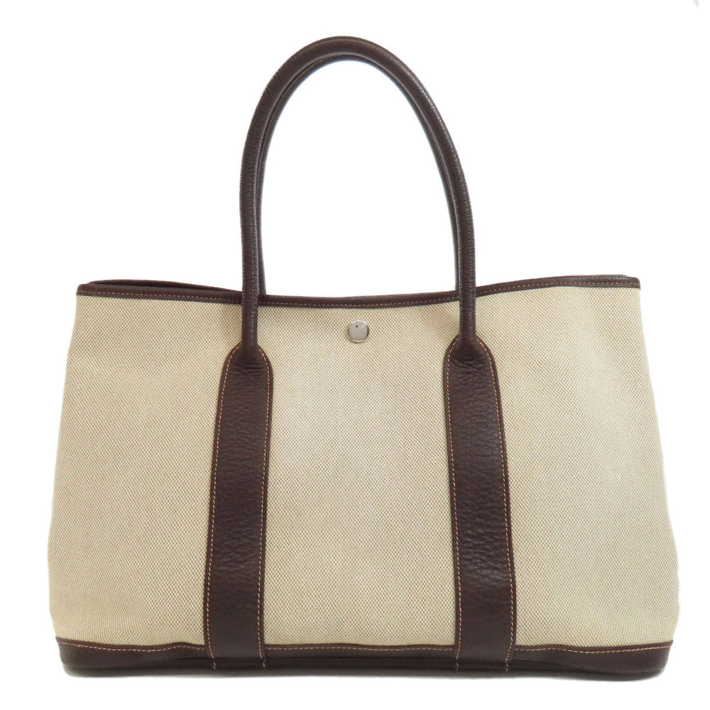 HERMES Tote Bag Tower ash beige Garden Party PM SilverMetal Women Used Authentic