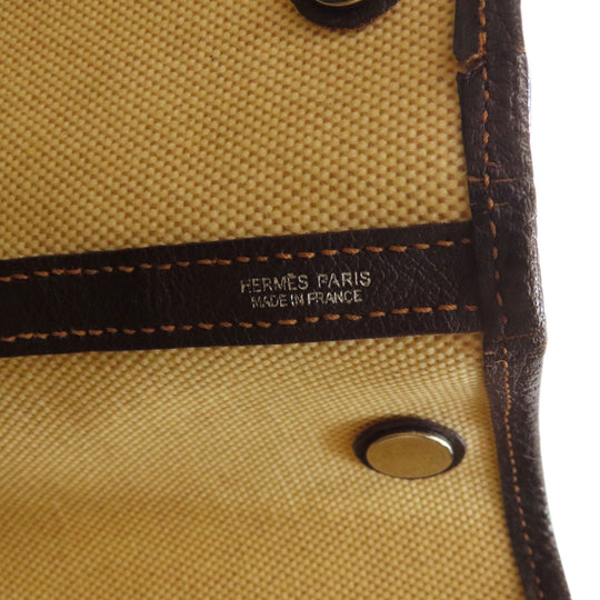 HERMES Tote Bag Tower ash beige Garden Party PM SilverMetal Women Used Authentic