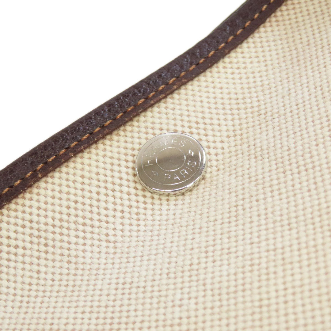 HERMES Tote Bag Tower ash beige Garden Party PM SilverMetal Women Used Authentic