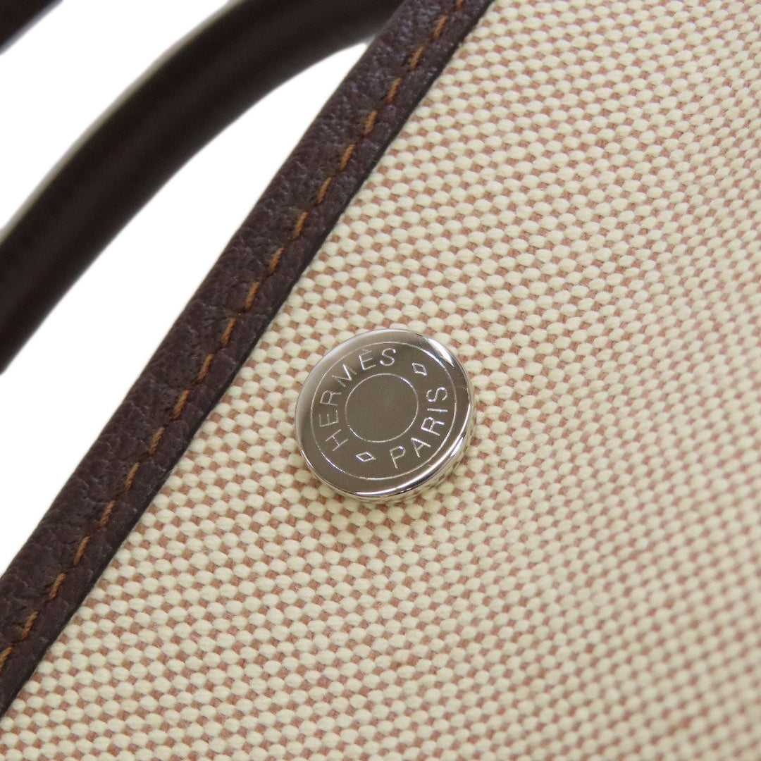 HERMES Tote Bag Tower ash beige Garden Party PM SilverMetal Women Used Authentic