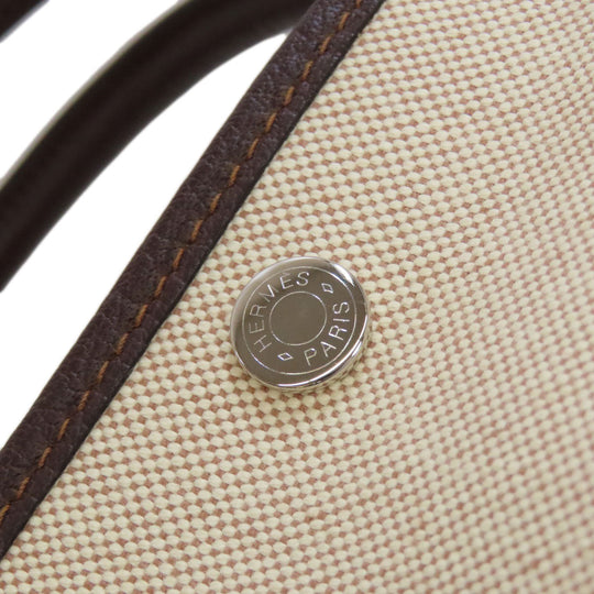 HERMES Tote Bag Tower ash beige Garden Party PM SilverMetal Women Used Authentic