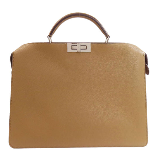 FENDI Handbag Calfskin Brown Peek-A-Boo Icy You Women Used Authentic