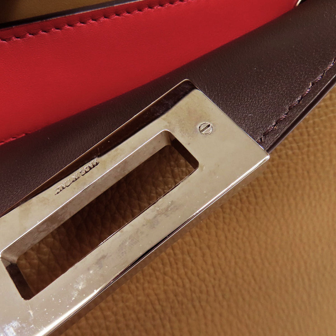 FENDI Handbag Calfskin Brown Peek-A-Boo Icy You Women Used Authentic