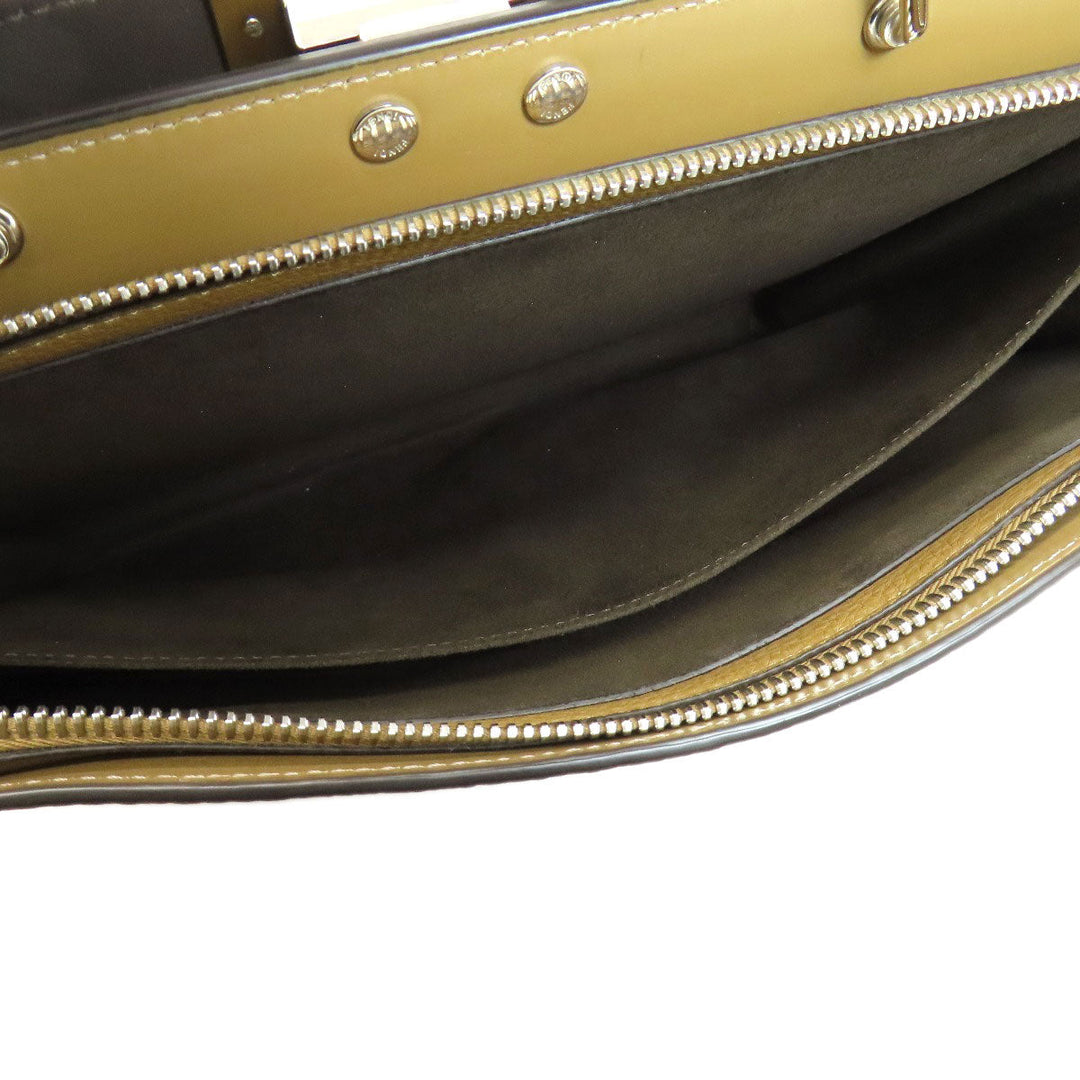 FENDI Handbag Calfskin Brown Peek-A-Boo Icy You Women Used Authentic