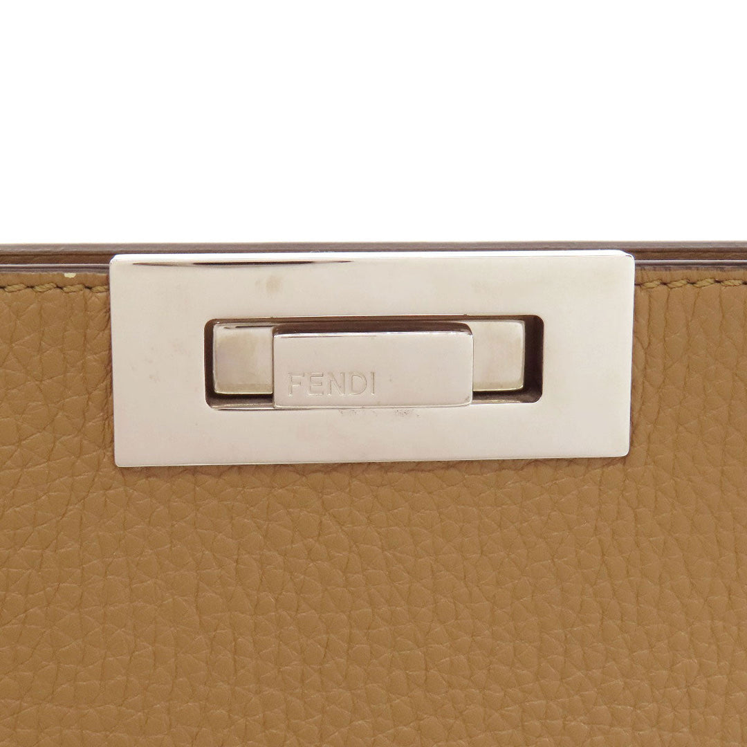 FENDI Handbag Calfskin Brown Peek-A-Boo Icy You Women Used Authentic
