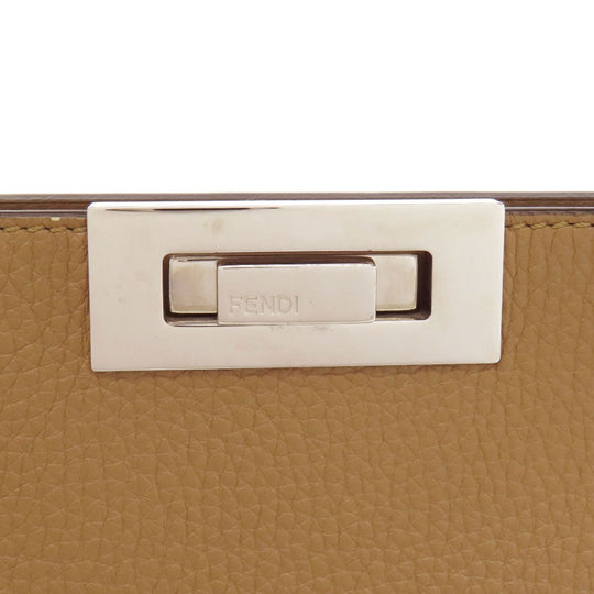 FENDI Handbag Calfskin Brown Peek-A-Boo Icy You Women Used Authentic