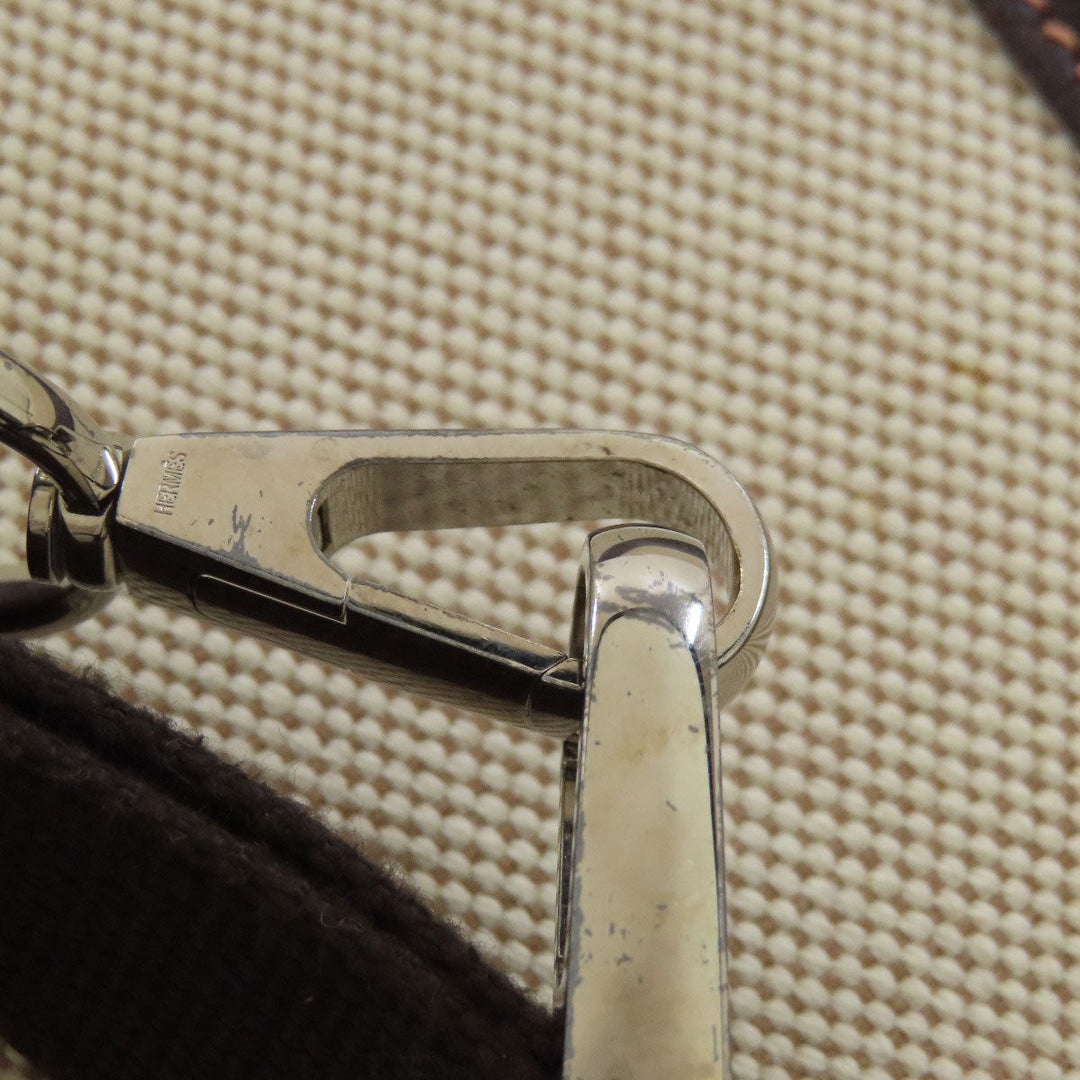 HERMES Handbag Tower ash Brown Garden File SilverMetal Women Used Authentic
