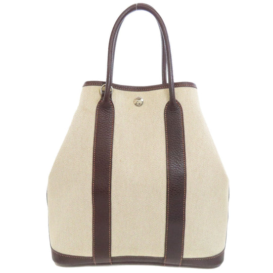 HERMES Handbag Tower ash Brown Garden File SilverMetal Women Used Authentic