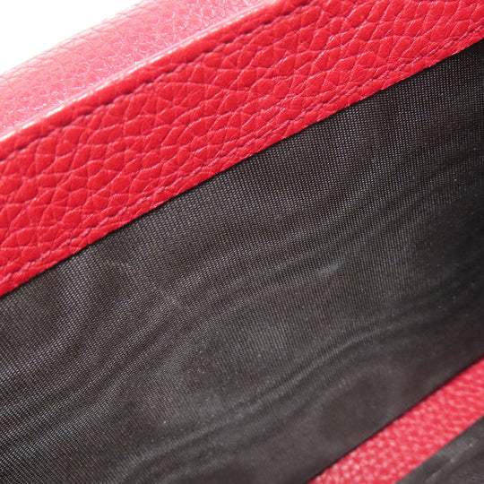 GUCCI Long Wallet Purse 401232 leather Red GG Marmont Chain Wallet