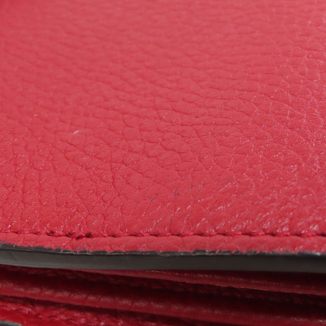 GUCCI Long Wallet Purse 401232 leather Red GG Marmont Chain Wallet