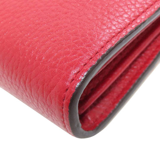 GUCCI Long Wallet Purse 401232 leather Red GG Marmont Chain Wallet