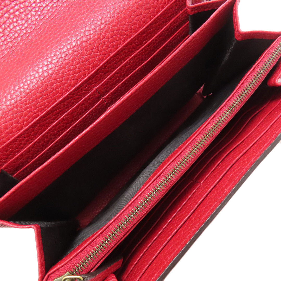 GUCCI Long Wallet Purse 401232 leather Red GG Marmont Chain Wallet