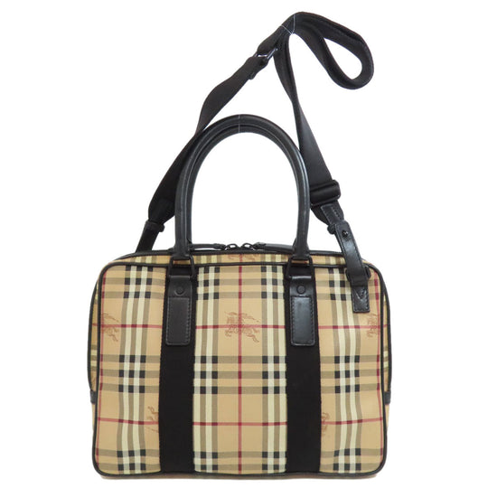 BURBERRY Business bag PVC beige Nova Check 2WAY mens Used Authentic