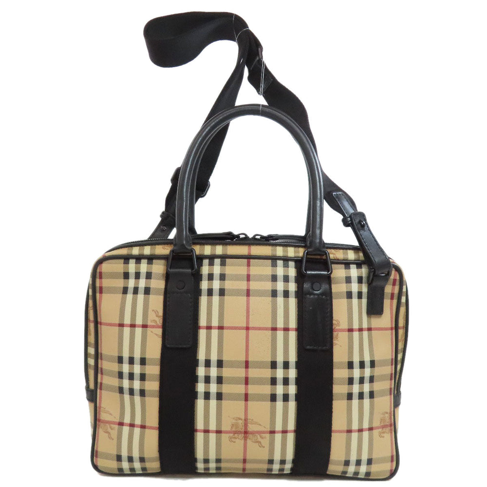 BURBERRY Business bag PVC beige Nova Check 2WAY mens Used Authentic
