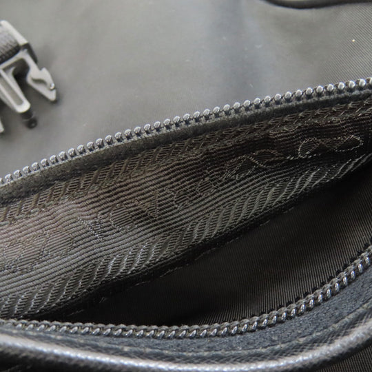 PRADA Shoulder Bag Nylon black logoMetal Women Used Authentic
