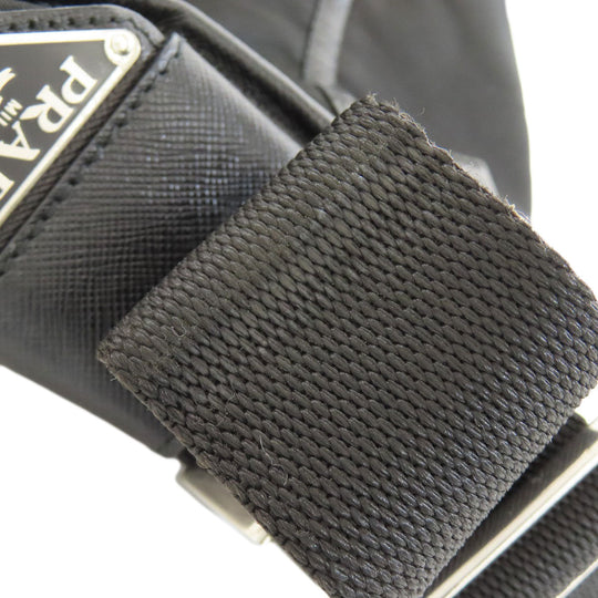 PRADA Shoulder Bag Nylon black logoMetal Women Used Authentic