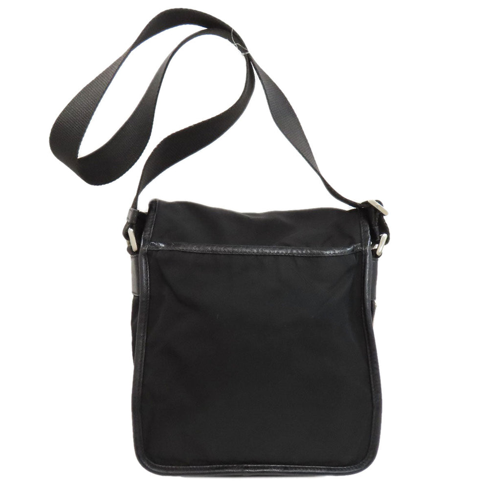 PRADA Shoulder Bag Nylon black logoMetal Women Used Authentic