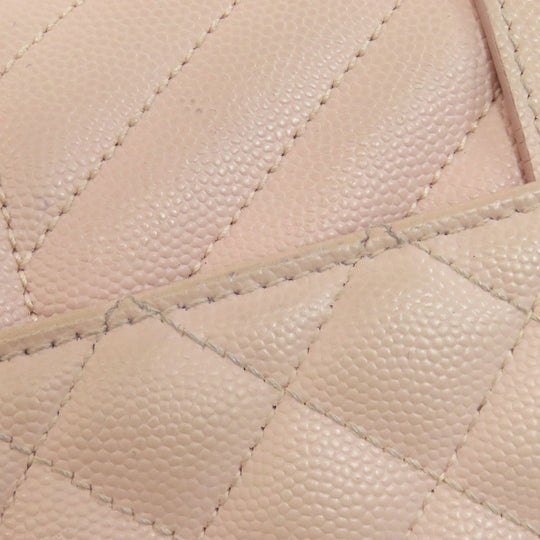 SAINT LAURENT Shoulder Bag leather pink Envelope medium Women Used Authentic