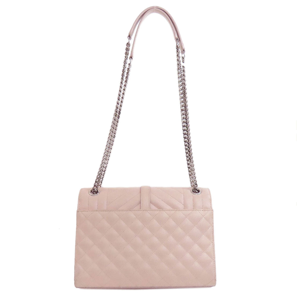 SAINT LAURENT Shoulder Bag leather pink Envelope medium Women Used Authentic