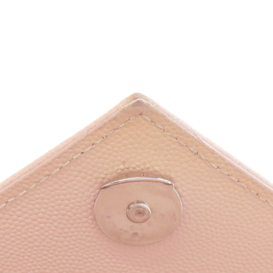 SAINT LAURENT Shoulder Bag leather pink Envelope medium Women Used Authentic