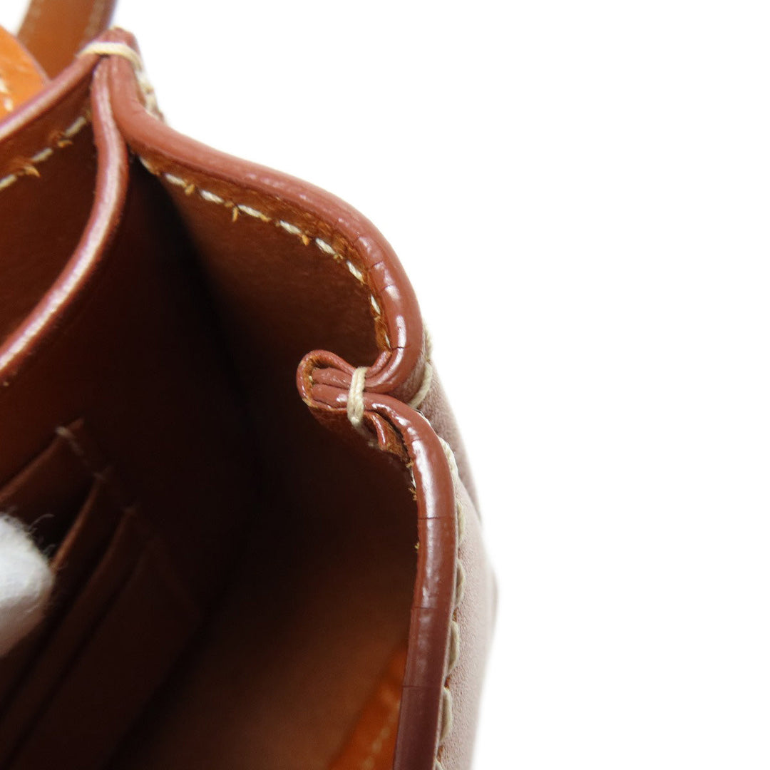SAINT LAURENT Shoulder Bag leather Brown logo Women Used Authentic