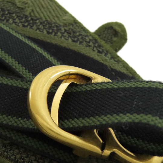 Christian Dior Hip bag canvas green saddle Women Used Authentic