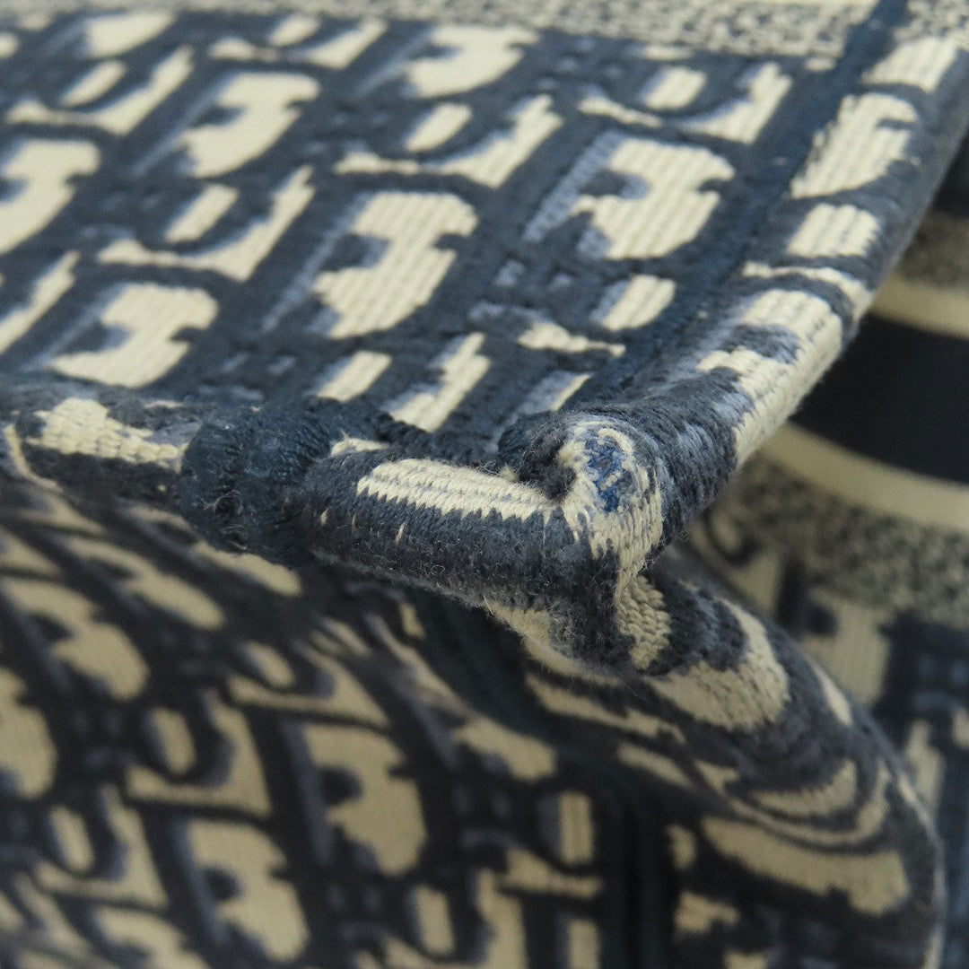Christian Dior Handbag canvas Navy Book tote Women Used Authentic