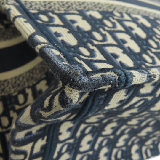 Christian Dior Handbag canvas Navy Book tote Women Used Authentic