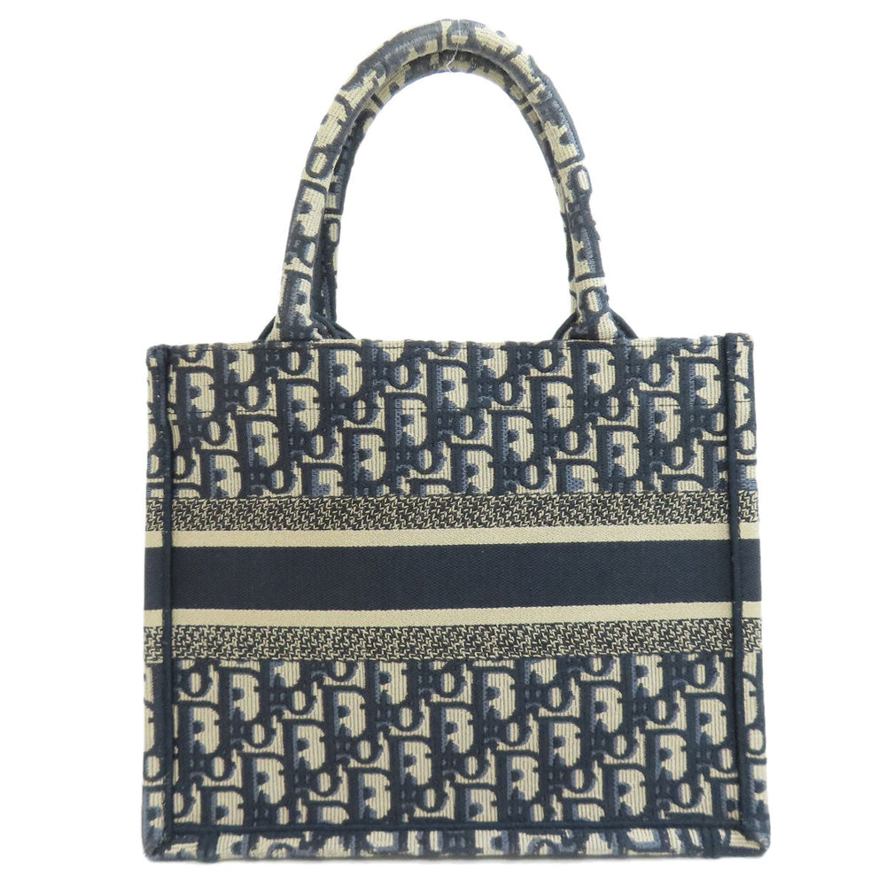 Christian Dior Handbag canvas Navy Book tote Women Used Authentic