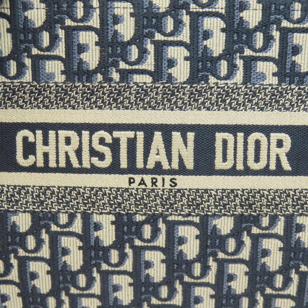Christian Dior Handbag canvas Navy Book tote Women Used Authentic
