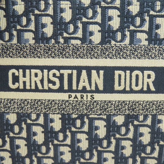 Christian Dior Handbag canvas Navy Book tote Women Used Authentic