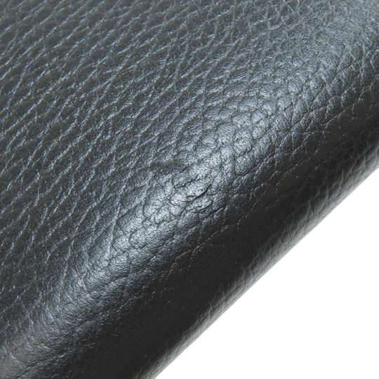 GUCCI Long Wallet Purse 449347 leather black Interlocking G Women Used Authentic