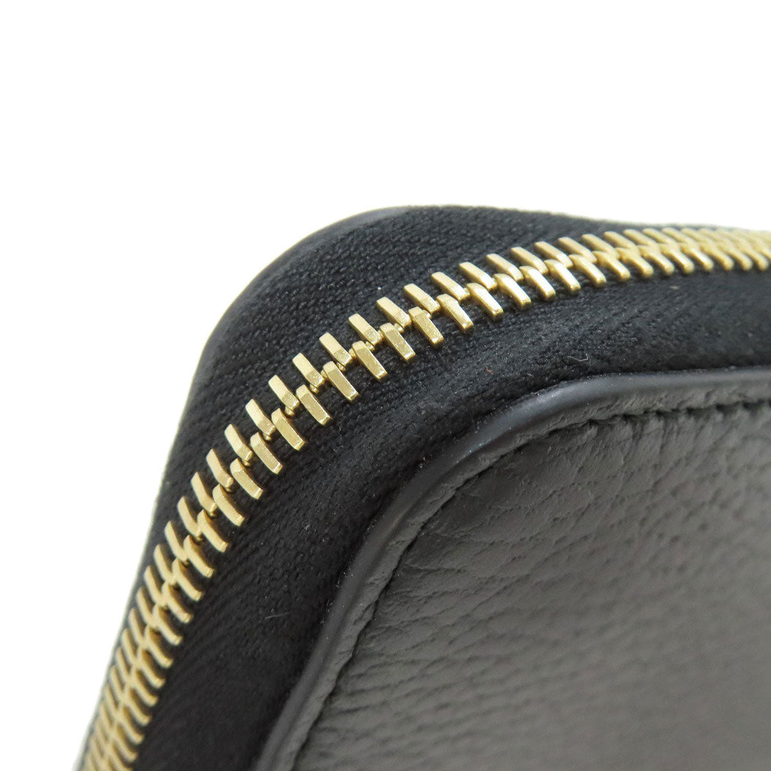 GUCCI Long Wallet Purse 449347 leather black Interlocking G Women Used Authentic