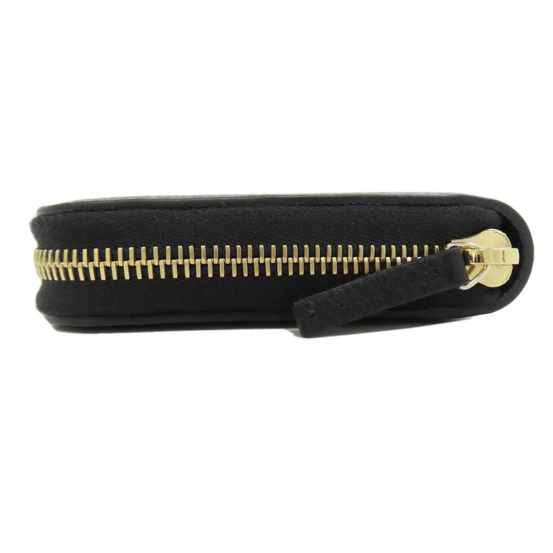 GUCCI Long Wallet Purse 449347 leather black Interlocking G Women Used Authentic