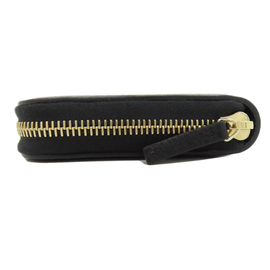 GUCCI Long Wallet Purse 449347 leather black Interlocking G Women Used Authentic