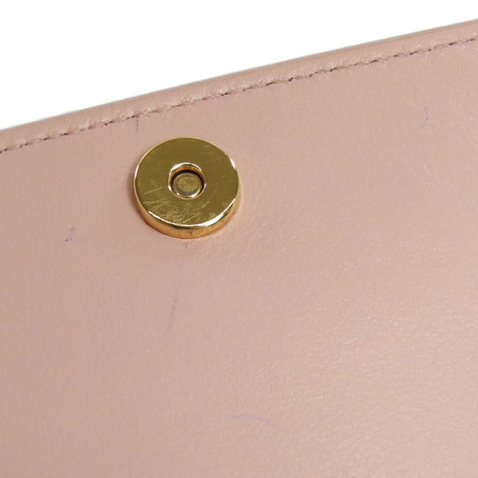 BVLGARI Long Wallet Purse leather pink Logo mania Women Used Authentic