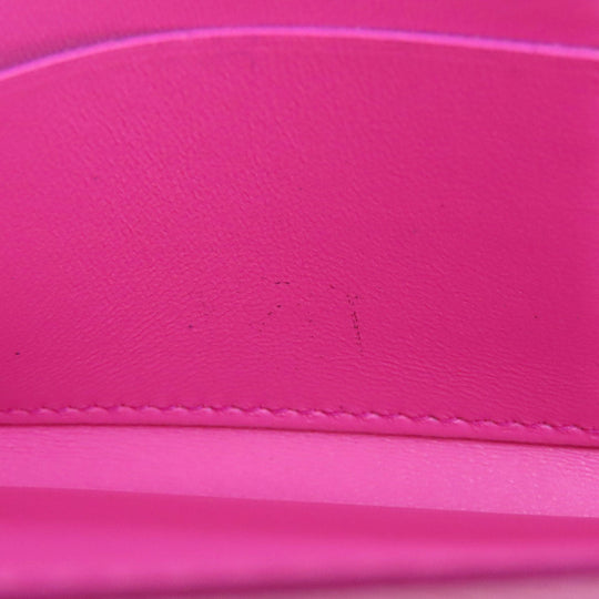 BVLGARI Long Wallet Purse leather pink Logo mania Women Used Authentic