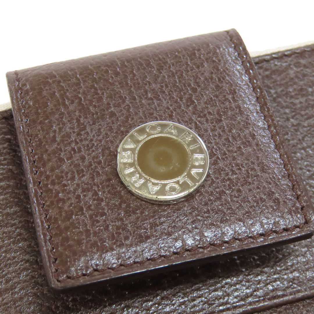 BVLGARI Bifold Wallet canvas beige Logomania Bvlgari Bvlgari Women Used Authentic