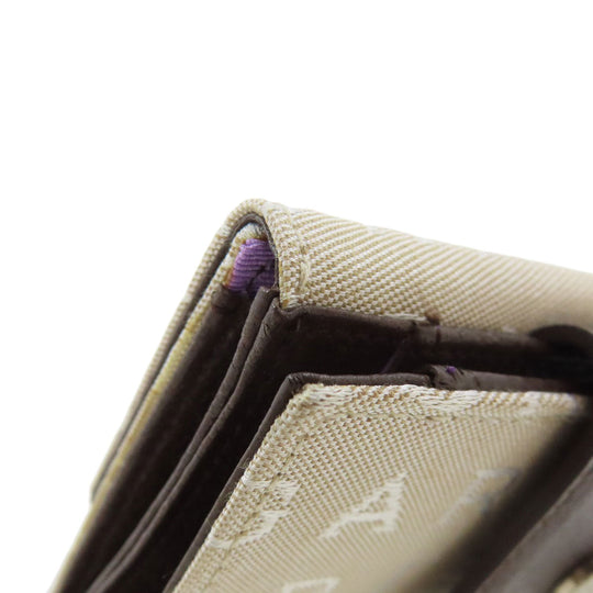 BVLGARI Bifold Wallet canvas beige Logomania Bvlgari Bvlgari Women Used Authentic