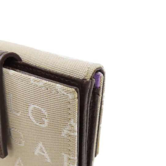 BVLGARI Bifold Wallet canvas beige Logomania Bvlgari Bvlgari Women Used Authentic