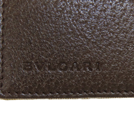 BVLGARI Bifold Wallet canvas beige Logomania Bvlgari Bvlgari Women Used Authentic