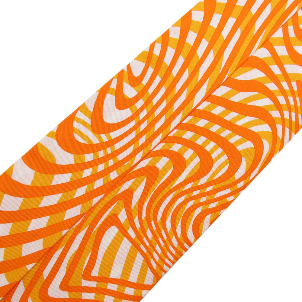 HERMES scarf silk Orange Twilly Women Used Authentic