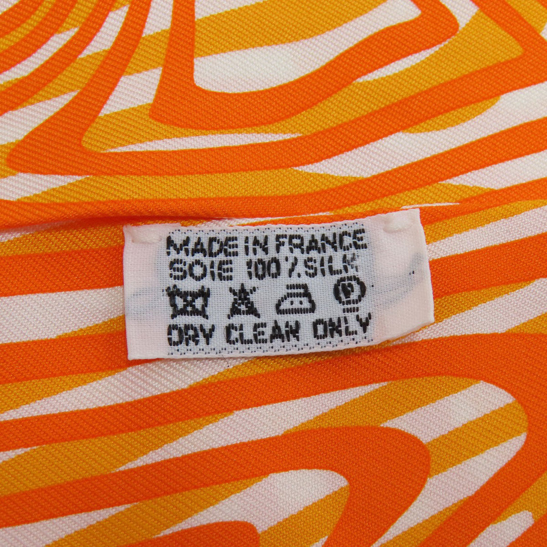 HERMES scarf silk Orange Twilly Women Used Authentic