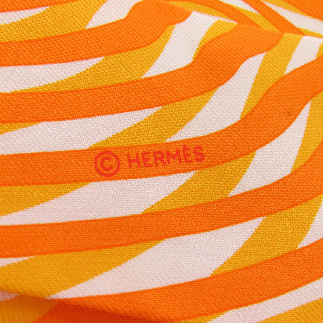 HERMES scarf silk Orange Twilly Women Used Authentic