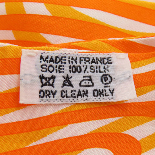 HERMES scarf silk Orange Twilly Women Used Authentic