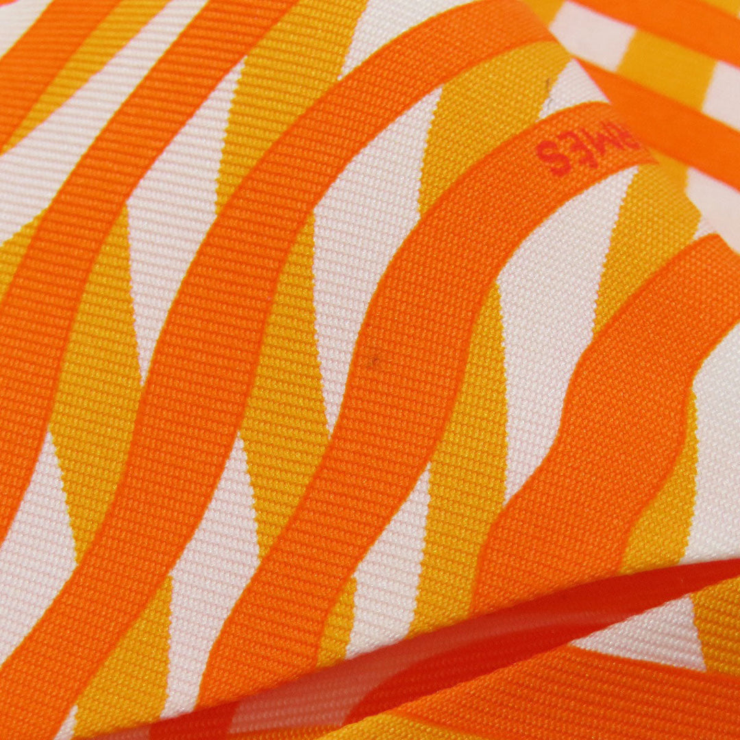 HERMES scarf silk Orange Twilly Women Used Authentic