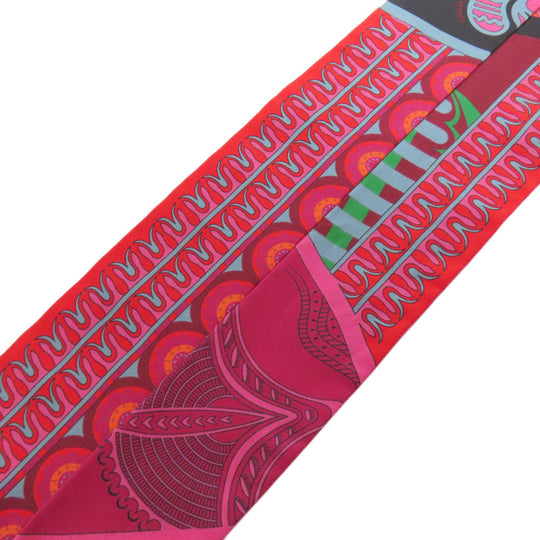 HERMES scarf silk pink Twilly Women Used Authentic
