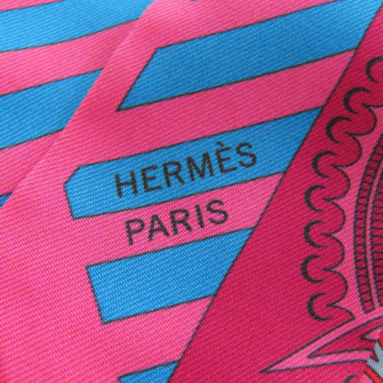 HERMES scarf silk pink Twilly Women Used Authentic